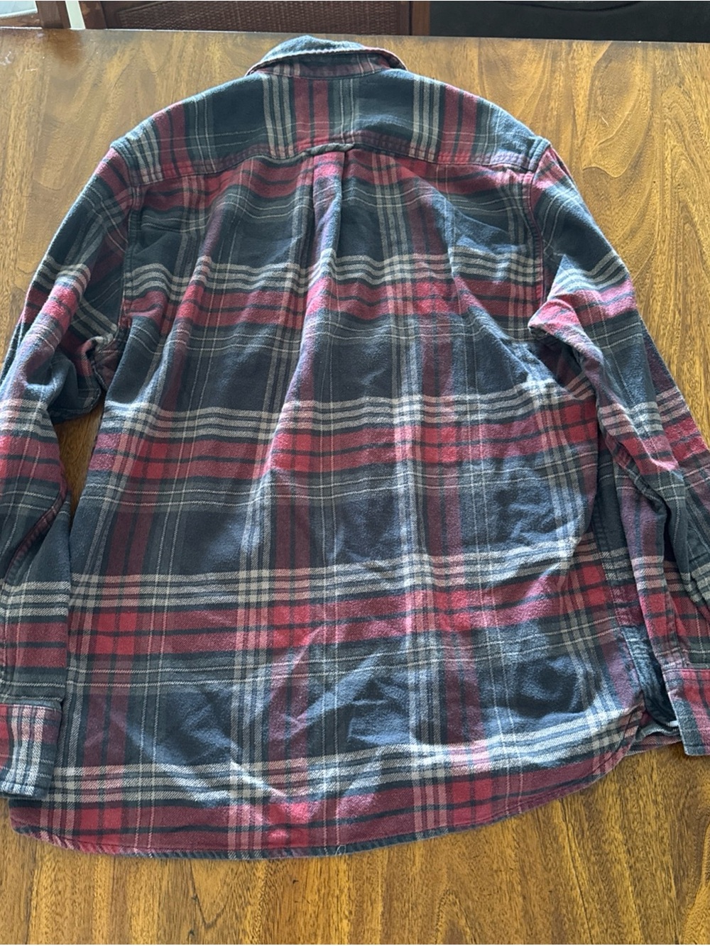 Jacks MFG Red and Black Plaid Button-Up Flannel Shirt Size Large 100% Cotton - Picture 5 of 8